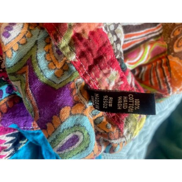 Sacred Threads Size 2X Women's Button Up Blouse Multicolor 100% Cotton‎ - Picture 5 of 5